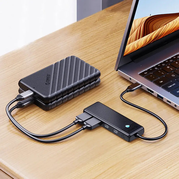 Hub USB-C Orico PAPW2AC-C3 docking station 2x USB-A 3.0 + 2x USB-C 3.0 - black - USB hubs<<<HurtelXML
