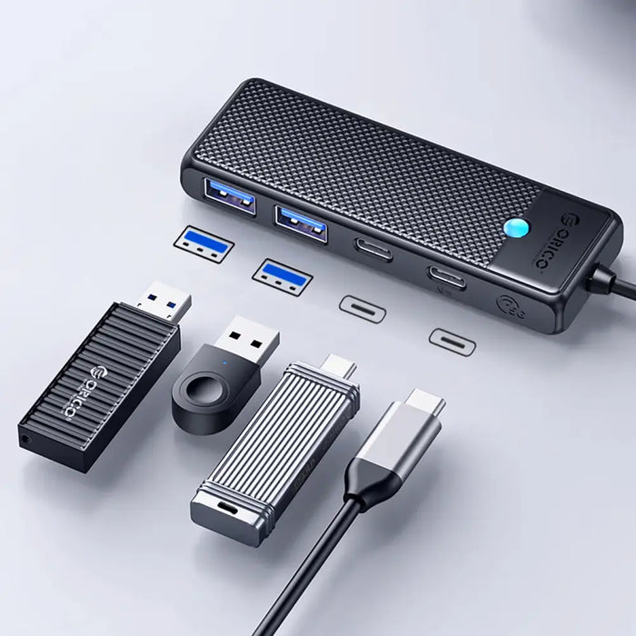 Hub USB-C Orico PAPW2AC-C3 docking station 2x USB-A 3.0 + 2x USB-C 3.0 - black - USB hubs<<<HurtelXML