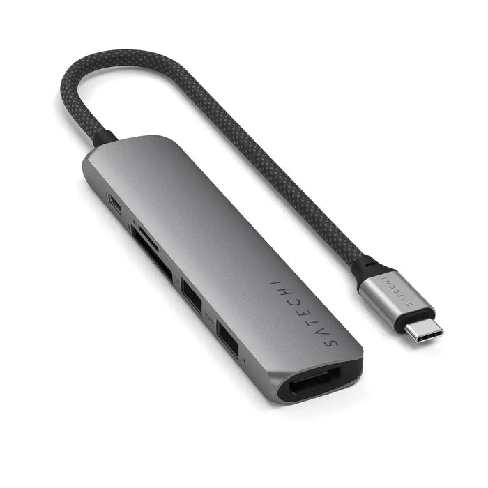 HUB USB Satechi 6-in-1 USB-C Slim Multiport Adapter ST-P6SM - WiFi рутери<<<Лаптопи компютри и периферия<<<ZoraSite