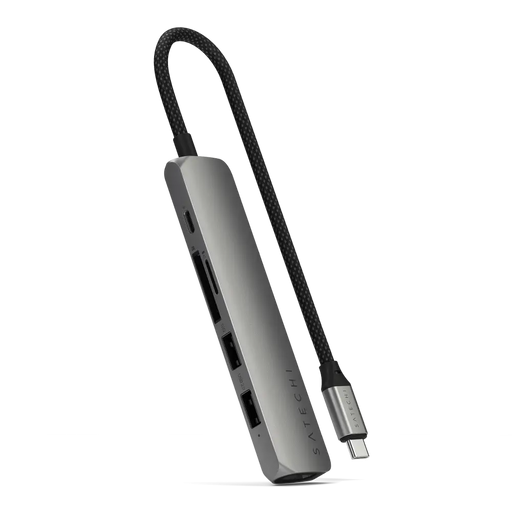 HUB USB Satechi 6-in-1 USB-C Slim Multiport Adapter ST-P6SM - WiFi рутери<<<Лаптопи компютри и периферия<<<ZoraSite