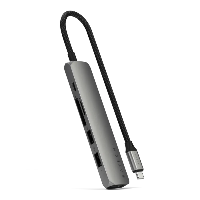 HUB USB Satechi 6-in-1 USB-C Slim Multiport Adapter ST-P6SM - WiFi рутери<<<Лаптопи компютри и периферия<<<ZoraSite