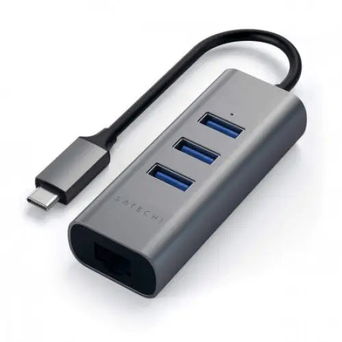 HUB USB Satechi Aluminum Type-C Hub (3x USB 3.0 Ethernet) - WiFi рутери<<<Лаптопи компютри и периферия<<<ZoraSite