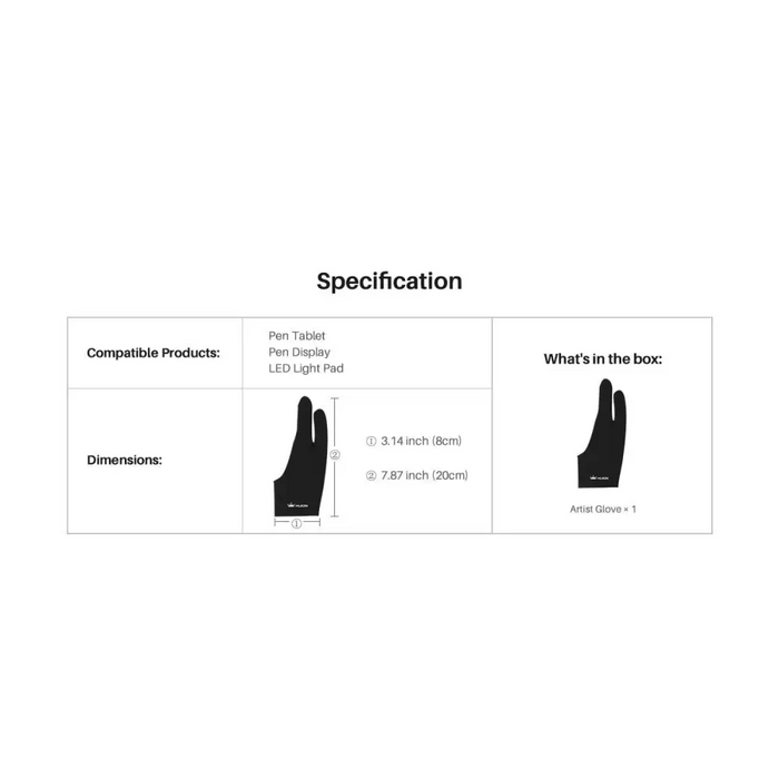 HUION Artist glove GL200 graphics tablet glove - Аксесоари за графични таблети<<<Лаптопи таблети и аксесоари<<<ValiAPI