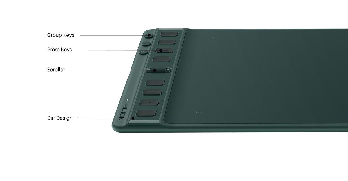 Graphics tablet HUION Inspiroy 2 M, 5080 LPI, Green