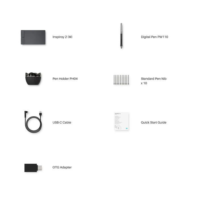 Graphics tablet HUION Inspiroy 2 M, 5080 LPI, Green
