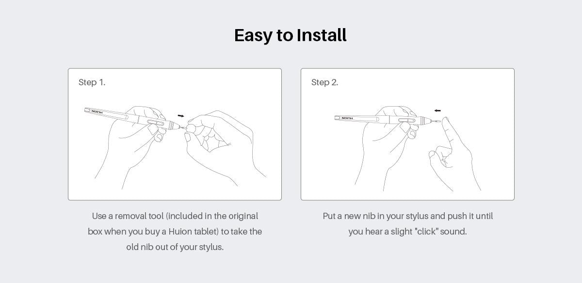 Spare tips HUION PN05, 10 pcs. for PW500/PW507 pens