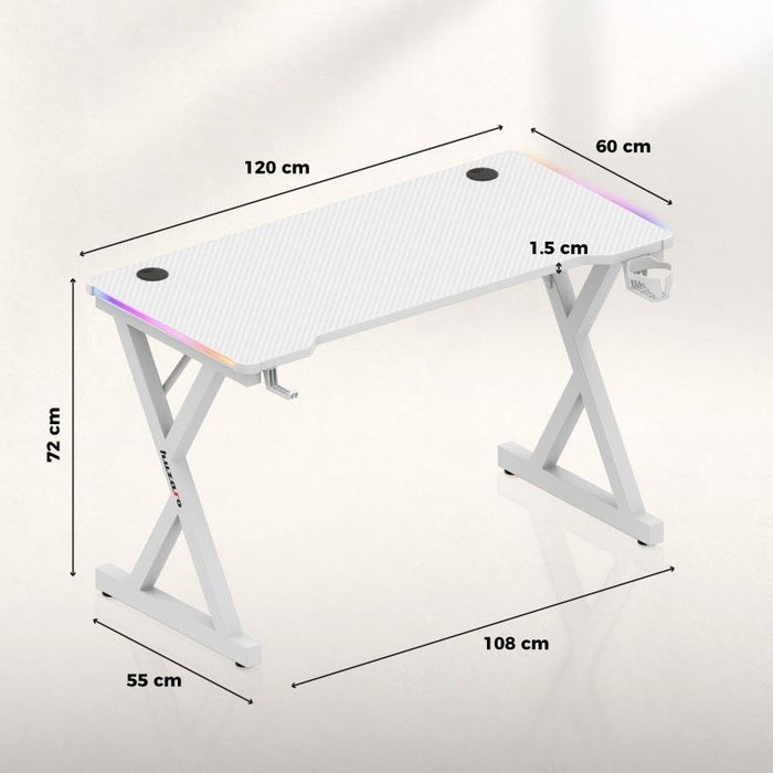 Huzaro Hero 2.3 RGB Gaming Desk white