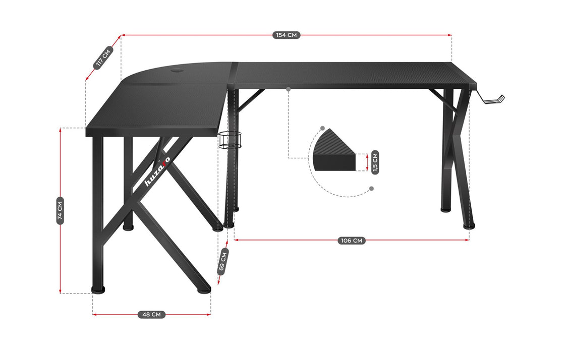 Gaming desk Huzaro Hero 6.3 Black