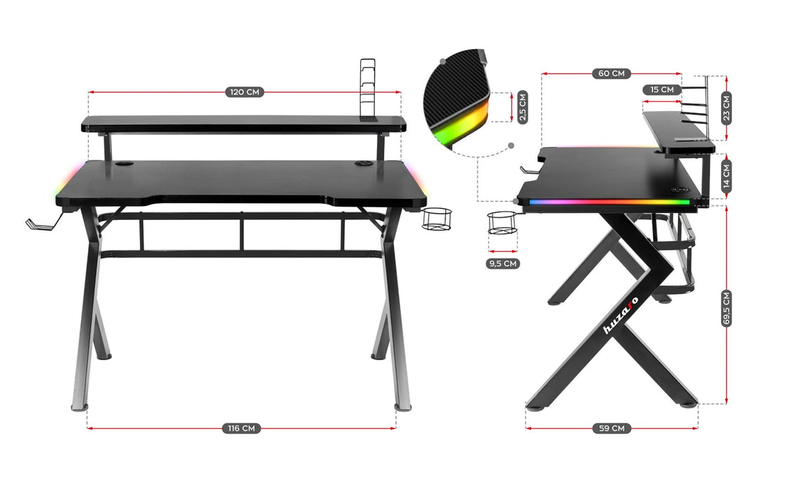 GAMING DESK HUZARO HERO 5.0 RGB
