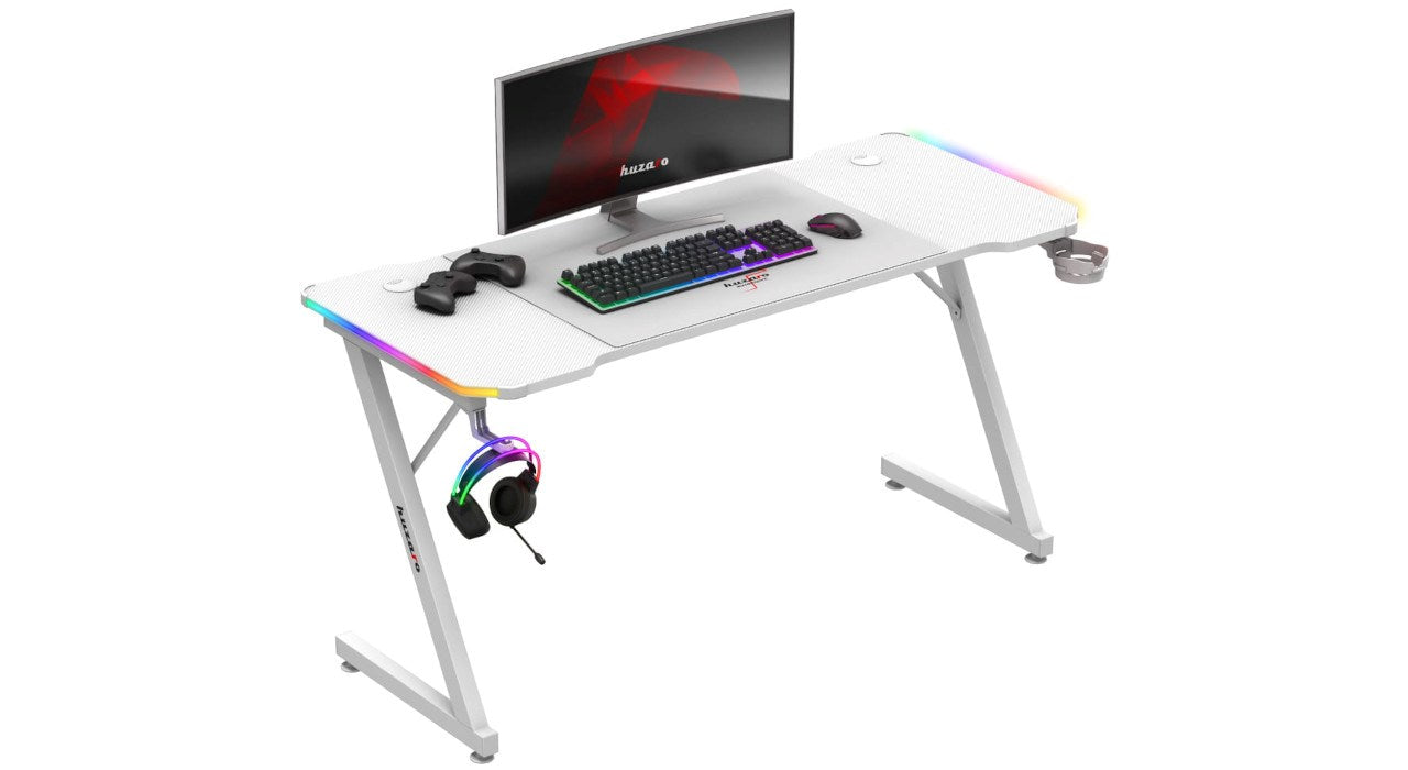 Huzaro Hero 3.3 White  RGB - gaming table