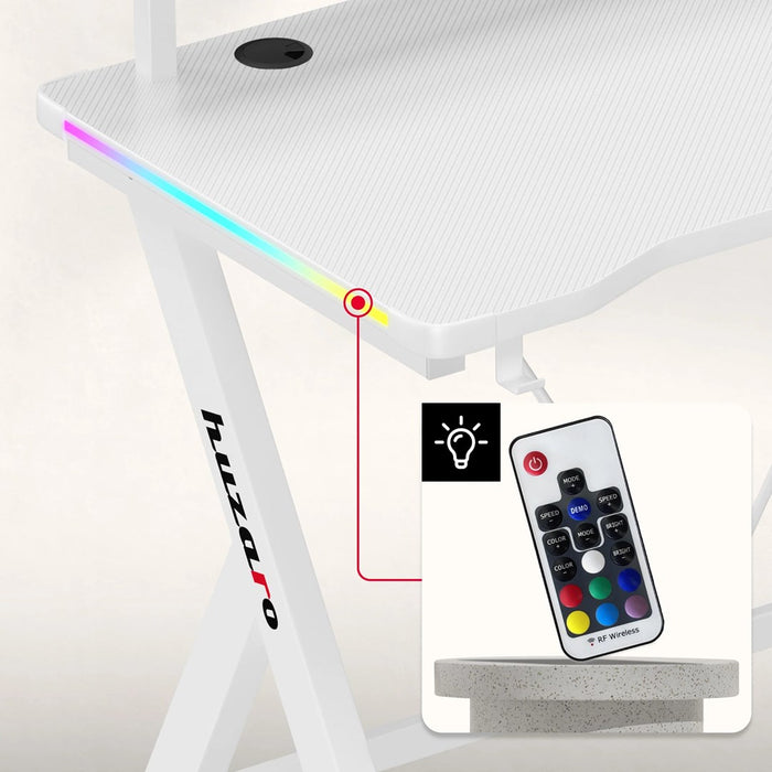 Huzaro Hero 1.9 RGB White Gaming Desk