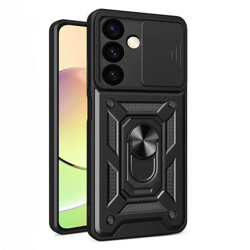 Hybrid Armor Camshield armored case for Samsung Galaxy A25 with camera cover - black - Cell phone cases
