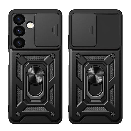 Hybrid Armor Camshield armored case for Samsung Galaxy S24+ with camera cover - black - Cell phone cases