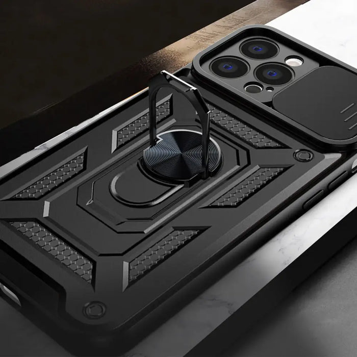 Hybrid Armor Camshield case for iPhone 14 armored case with camera cover blue - Cell phone cases and covers<<<HurtelXML