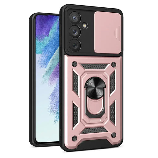 Hybrid Armor Camshield case for Samsung Galaxy A54 5G armored case with camera cover pink - Cell phone cases