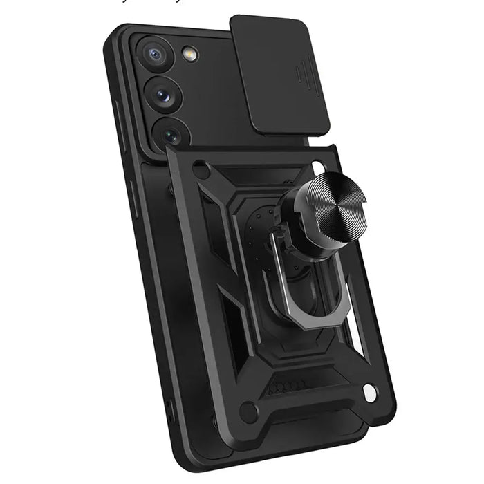 Hybrid Armor Camshield case for Samsung Galaxy A54 5G armored case with camera cover blue - Cell phone cases