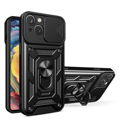 Hybrid Armor Camshield Case for Vivo X80 Lite / Vivo V25 Armor Case with Camera Cover Black - Cell phone cases