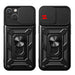 Hybrid Armor Camshield iPhone 15 Case with Stand and Camera Cover - Blue - Cell phone cases and covers<<<HurtelXML