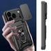 Hybrid Armor Camshield iPhone 17 Pro Case with Stand and Camera Cover - Black - Cell phone cases and covers<<<HurtelXML