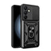 Hybrid Armor Camshield with Camera Cover and Metal Ring for Samsung Galaxy S24 FE - Black - Cell phone cases