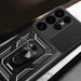 Hybrid Armor Camshield with Camera Cover and Metal Ring for Samsung Galaxy S25 Ultra - Black - Cell phone cases