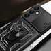 Hybrid Armor Camshield with Camera Cover and Metal Ring for Samsung Galaxy S24 FE - Black - Cell phone cases