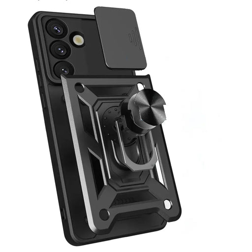 Hybrid Armor Camshield with Stand and Camera Cover for Nothing Phone (3a) 5G - Black - Cell phone cases