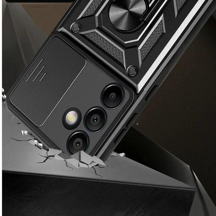 Hybrid Armor Camshield with Stand and Camera Cover for Samsung Galaxy A26 - Black - Cell phone cases