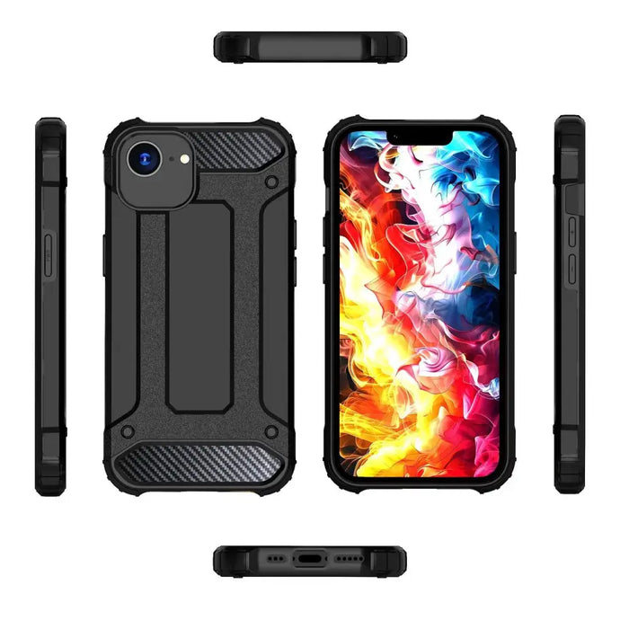 Hybrid Armor Case for iPhone 16e - Black - Cell phone cases and covers<<<HurtelXML