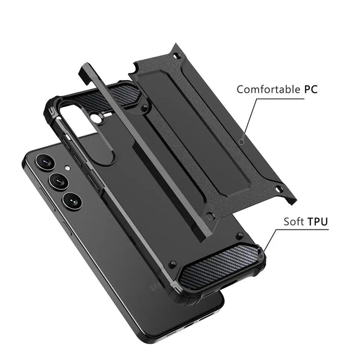 Hybrid Armor Case for Samsung Galaxy A16 / A16 5G Armored Hybrid Case - Black - Cell phone cases and covers<<<HurtelXML