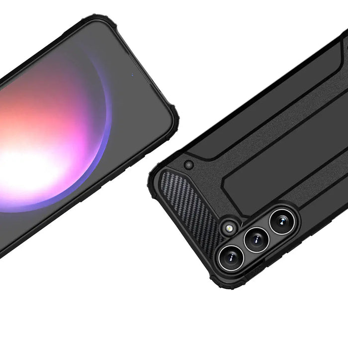 Hybrid Armor Case for Samsung Galaxy A16 / A16 5G Armored Hybrid Case - Black - Cell phone cases and covers<<<HurtelXML