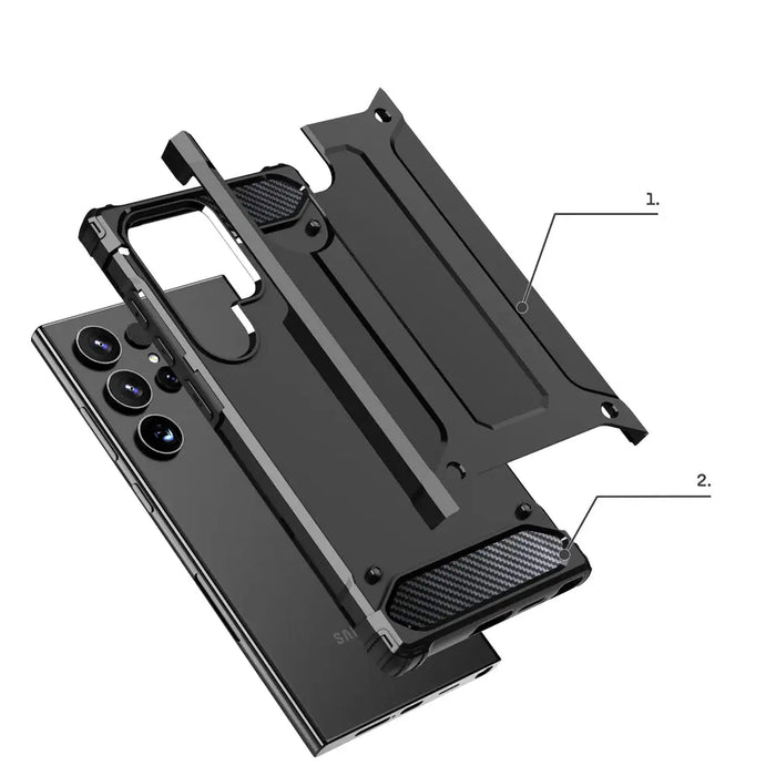 Hybrid Armor case for Samsung Galaxy S24 Ultra armored - black - Cell phone cases and covers<<<HurtelXML