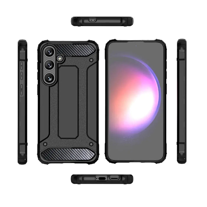 Hybrid Armor Case for Samsung Galaxy S25 Hybrid Armored Case - Black - Cell phone cases and covers<<<HurtelXML