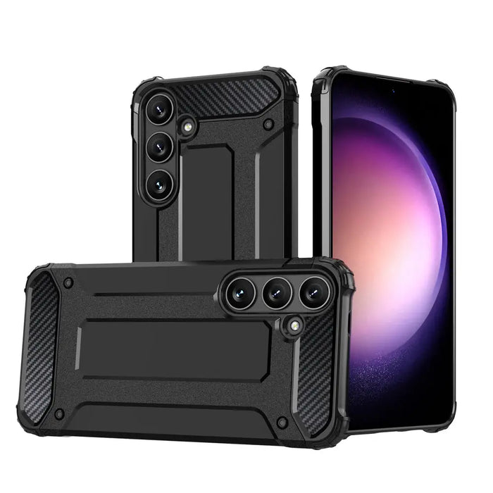 Hybrid Armor case for Xiaomi POCO C65 / Redmi 13C armored - black - Cell phone cases and covers<<<HurtelXML
