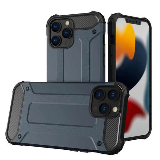 Hybrid Armor Case Tough Rugged Cover for iPhone 13 Pro Max blue - Cell phone cases and covers<<<HurtelXML