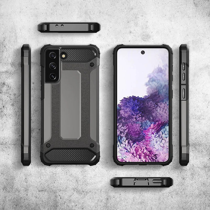 Hybrid Armor Case Tough Rugged Cover for Samsung Galaxy S22 Ultra black - Cell phone cases and covers<<<HurtelXML