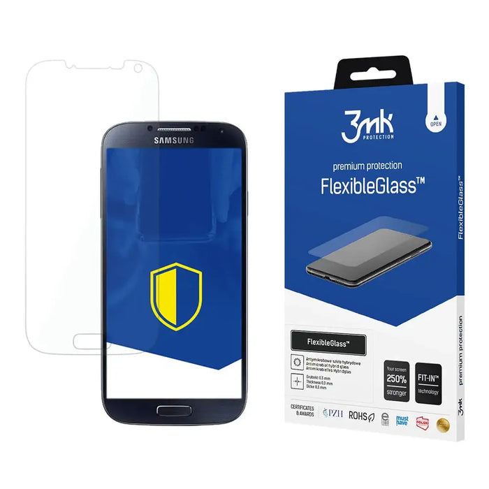 Hybrid glass 3mk FlexibleGlass™ for Samsung Galaxy i9500 S4 - Cell phone tempered glass<<<HurtelXML