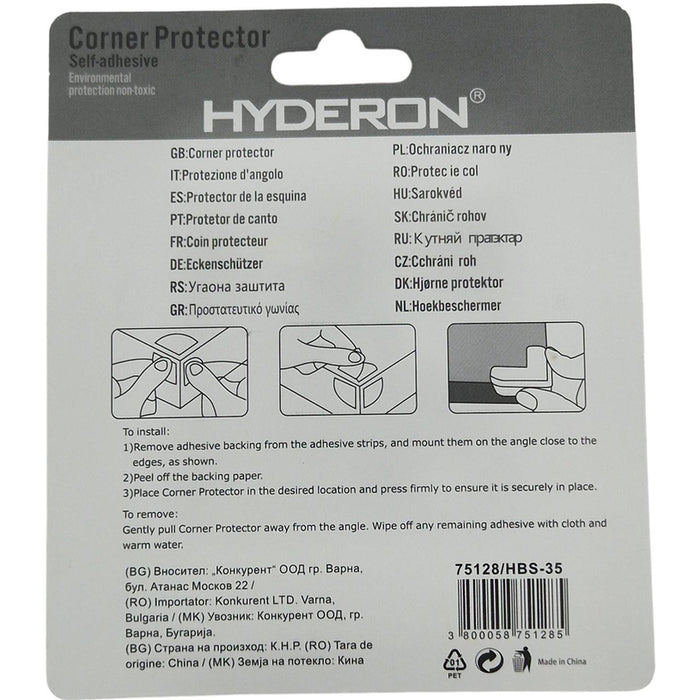 CORNER PROTECTOR HBS-35 35 MM TRANSPARENT 4 PCS HYDERON