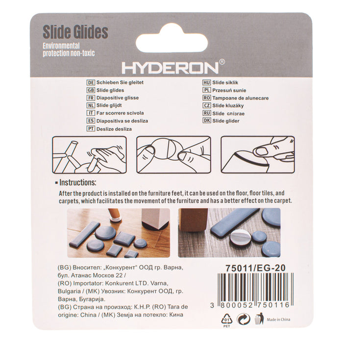 EASY SLIDING PAD IN BLISTER 8PCS. HYDERON EG-20