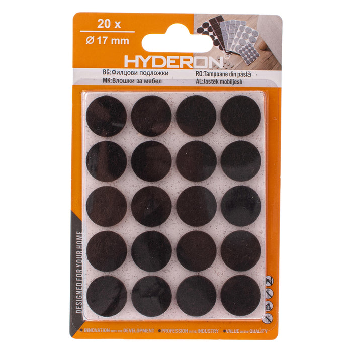 FELT ROUND PAD IN BLISTER 20PCS. HYDERON PFK-17K