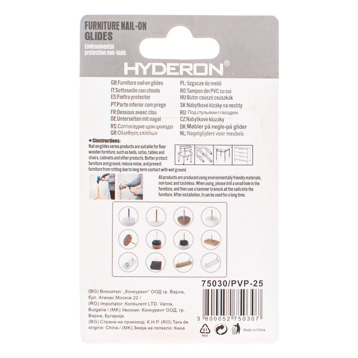 PVC WASHERS WITH NAIL IN BLISTER 8PCS. HYDERON PVP-25