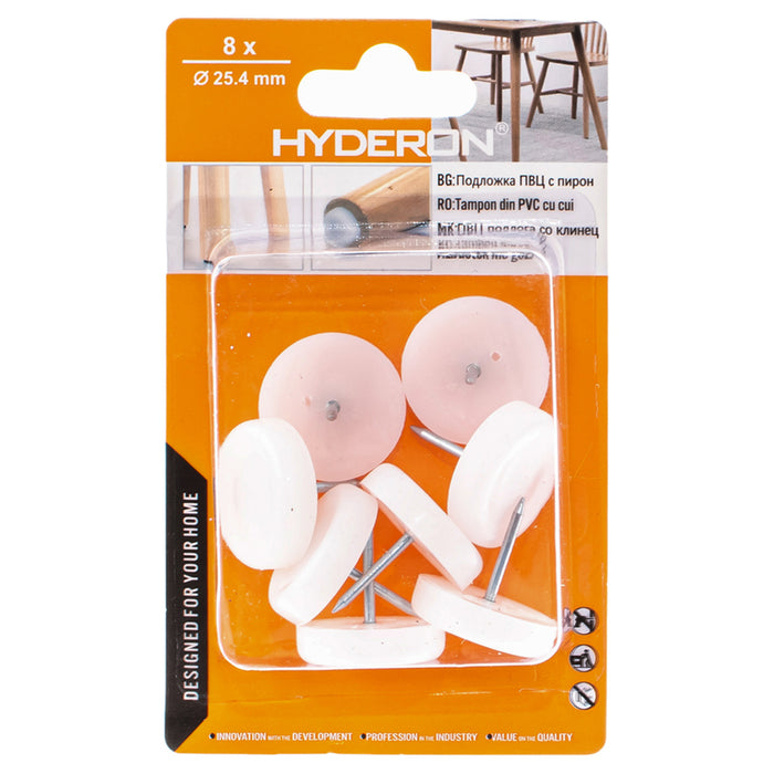 PVC WASHERS WITH NAIL IN BLISTER 8PCS. HYDERON PVP-25
