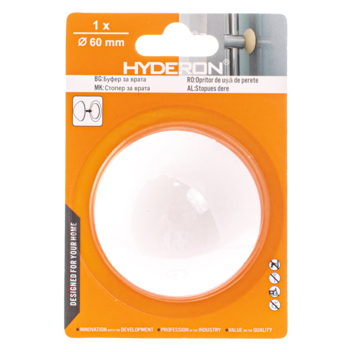 DOOR BUFFER WHITE 60 MM 1 PIECE HYDERON HBO-601