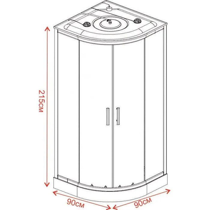 HYDROMASSAGE SHOWER CABIN 90X90 INTER CERAMIC 998 NEW EASY - Хидромасажни парни и сауна кабини<<<Душкабини и