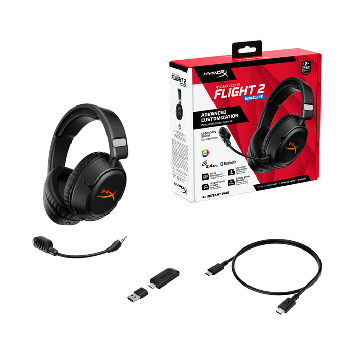 Headphones HYPERX CLOUD FLIGHT 2 BLACK B5VC4AA Customizable RGB