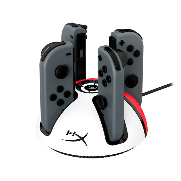 HyperX ChargePlay Quad 2 Docking Station, for Nintendo Switch Joy-Con Controllers, White/Red