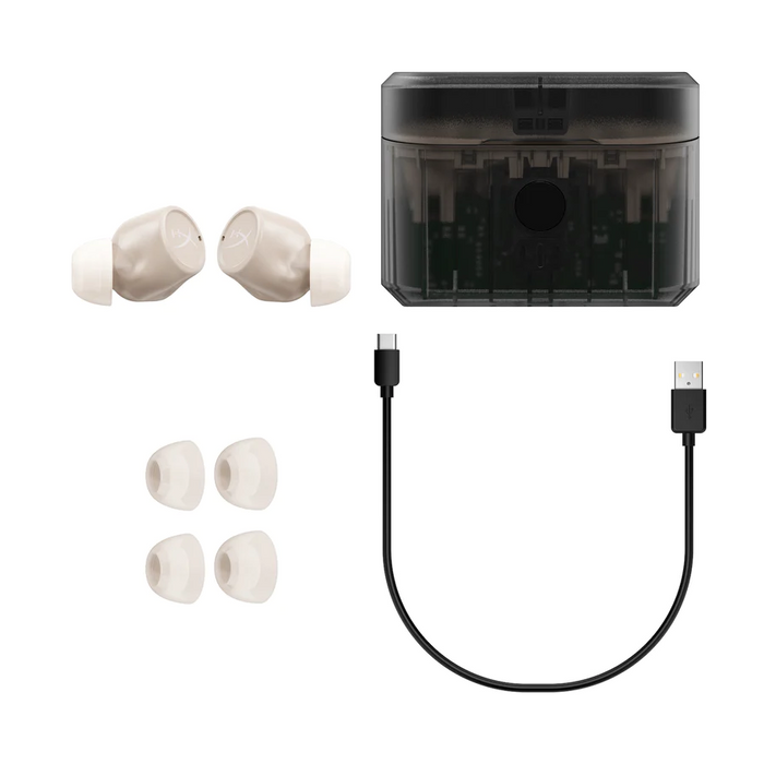 Bluetooth headphones with microphone HyperX Cirro Buds Pro - Tan