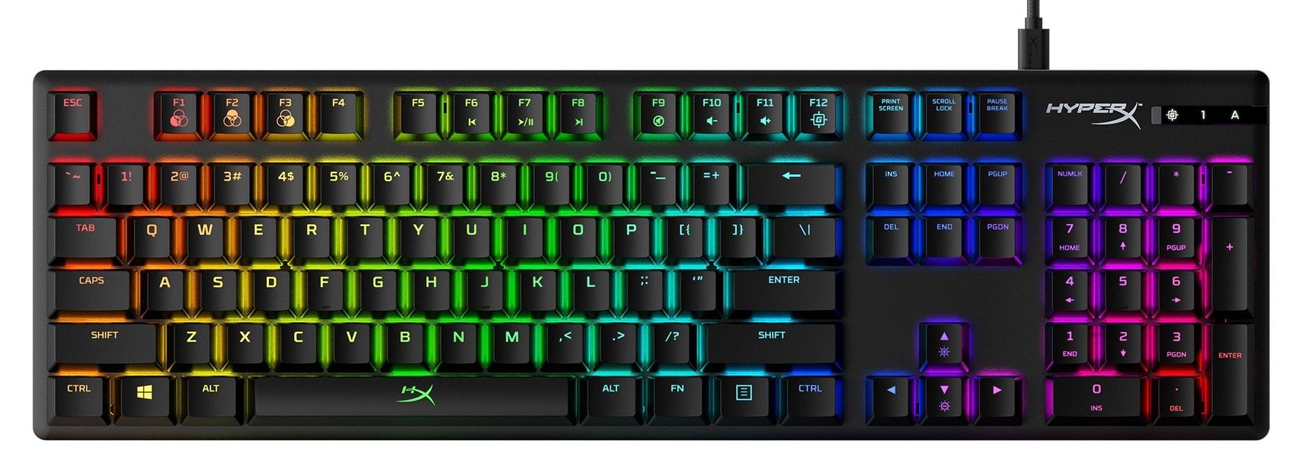Механична клавиатура HyperX - Alloy Origins, HyperX Aqua, RGB, черна