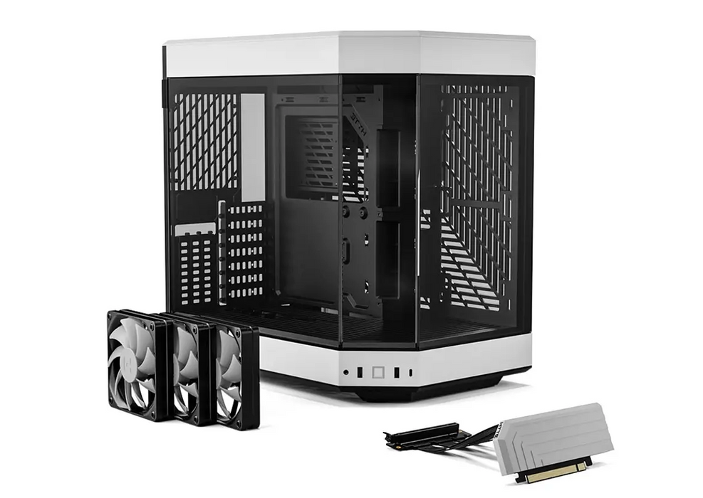 HYTE Y60 Tempered Glass Case, Mid-Tower, White and Black