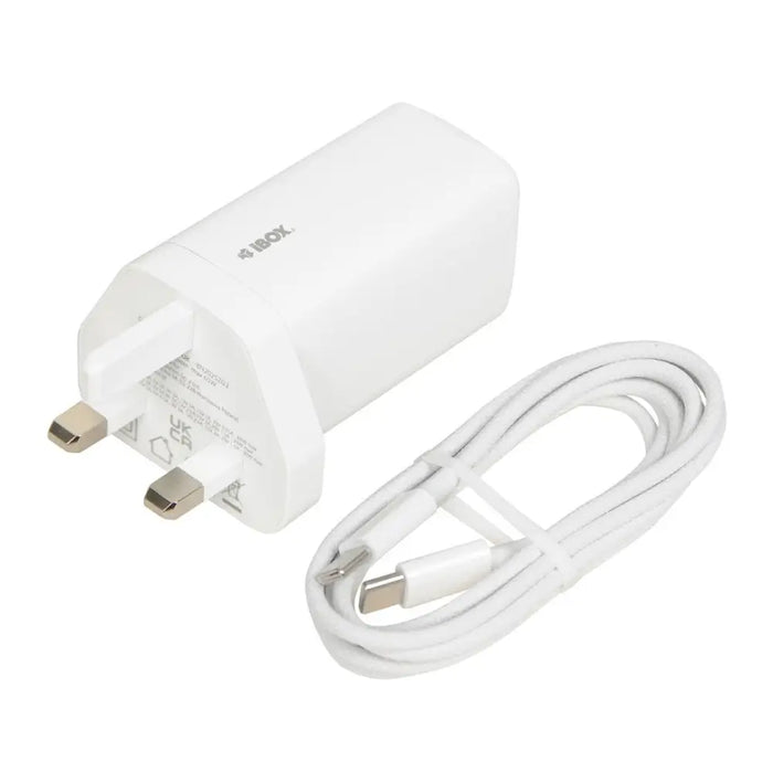 iBOX C-65 White GaN 65W universal charger UK plug - ChargersLAD-SIC<<<Power supplies for phonesLAD<<<ActionPL
